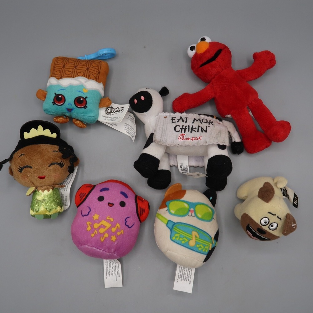 McDonald's Squishmallow Chikfila Cow Elmo Shopkins Secret Life of Pet Plush Lot